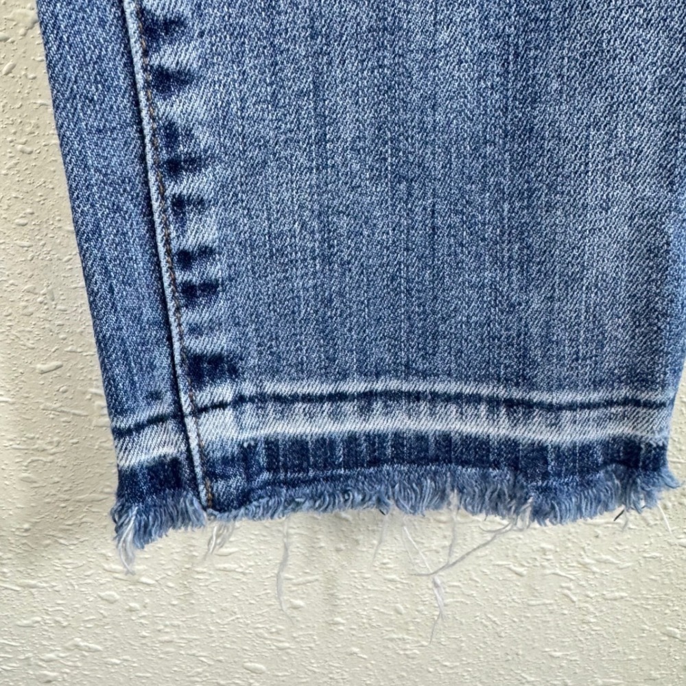 Kut from the Kloth Womens Size 2 Skinny Ankle Jeans Medium Wash Raw Frayed Hem - Picture 3 of 7